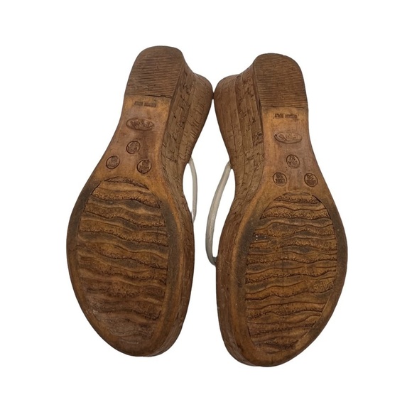 Chang Pierre White Cork Wedge T-Strap Sandals Size 39 Women's - Picture 12 of 12